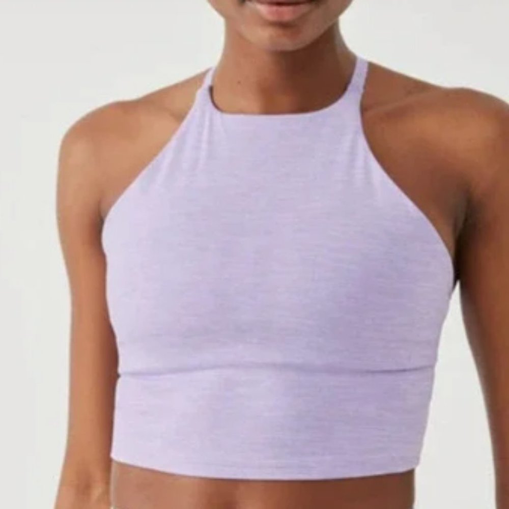 Outdoor Voices Tech Sweat Criss Cross Sports Bra in Wisteria